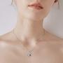 Birthstone Necklaces for Women Sterling Silver Birthstone Cubic Zirconia CZ Heart Pendant Necklace Fashion Jewelry Anniversary Birthday Gifts for Girls Her Mom Wife Daughter Yourself, 16+2 Inches
