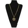 JAJAFOOK Star of David Pendant 18K Yellow Gold Iced Out Solid Jewish Necklace Jewelry, Cuban Chain JAJAFOOK Star of David Pendant 18K Yellow Gold Iced Out Solid Jewish Necklace Jewelry, Cuban Chain
