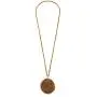 RIAH FASHION Bohemian Beaded Round Pendant Long Statement Necklace - Sparkly Crystal, Wood Braided Sun Disc Wired Circle Charm RIAH FASHION Bohemian Beaded Round Pendant Long Statement Necklace - Sparkly Crystal, Wood Braided Sun Disc Wired Circle Charm