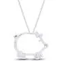 Round Cut White Natural Diamond Accent Two Tone Pig Pendant in 14K Gold Over Sterling Silver Round Cut White Natural Diamond Accent Two Tone Pig Pendant in 14K Gold Over Sterling Silver