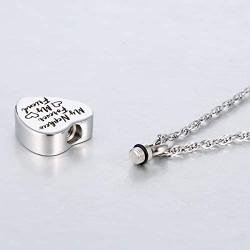 Forever My Friend Urn Necklace for Ashes Cremation Jewelry Fillable Necklace Stainless Steel Memorial Necklace