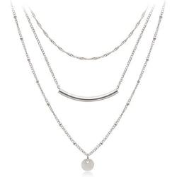 Aisansty Dainty Layered Choker Necklaces Handmade Coin Tube Star Pearl Pendant Multilayer Adjustable Layering Chain Gold Plated Necklaces Set for Women Girls