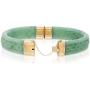 Regalia by Ulti Ramos 14K Yellow Gold Real Jade Hand Carved Bangle Bracelet