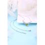 HXZZ Fine Jewelry Women Gifts 925 Sterling Silver Natural Gemstone Swiss Blue Topaz Amethyst Peridot Love Heart Angel Wings Pendant Necklace