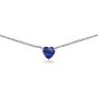 Sterling Silver Genuine or Synthetic Gemstone 7x7mm Heart Shaped Dainty Choker Necklace