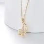 14K Solid Gold Moon Necklaces for Women, Real Yellow Gold Moon Star Pendant Necklace Fine Jewelry for Girls 16''- 18''