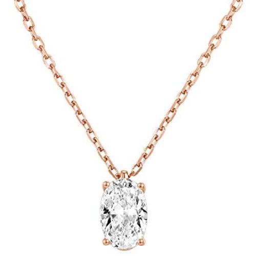 PAVOI 14K Gold Plated 925 Sterling Silver CZ Diamond Pendant Necklace for Women | Adjustable Slider