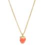 Dainty Strawberry Fruit Long Fringe Pendant Necklace Cute Strawberry Chokers Necklace for Women Girls