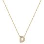 MONOZO Tiny Initial Necklace for Women, Cubic Zirconia Letter Initial Pendant Necklace 14k Gold Filled Dainty Personalized Alphabet 26 Initial Monogram Necklace for Girls Jewelry Gifts