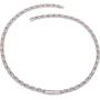 Elegant Titanium Magnetic Therapy Necklace Pain Relief for Neck Arthritis Migraine Headaches Shoulders And Back (Czech Stone Silver), Womens - Width: .25in