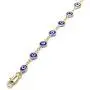 GM Jewelry 18K Womens Gold Plated Blue Evil Eye Bracelet Clasp 10 Inch GM Jewelry 18K Womens Gold Plated Blue Evil Eye Bracelet Clasp 10 Inch