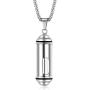 CHISMORL Clear Glass Cremation Pendant Necklace for Ashes Stainless Steel Memorial Cremains Urn Keepsake Jewelry