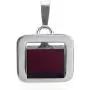 Ian and Valeri Co. Cherry Amber Sterling Silver Modern Square Pendant Necklace Chain 18'' Ian and Valeri Co. Cherry Amber Sterling Silver Modern Square Pendant Necklace Chain 18''