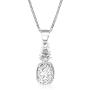 Sterling Silver Pineapple Necklace Pendant with 18'' Box Chain