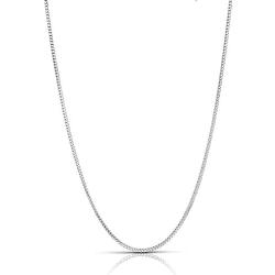 Authentic Solid Sterling Silver Franco Box Link .925 Rhodium Necklace Chains 1MM - 5.5MM, Silver Chain for Men & Women, Made In Italy, Next Level Jewelry