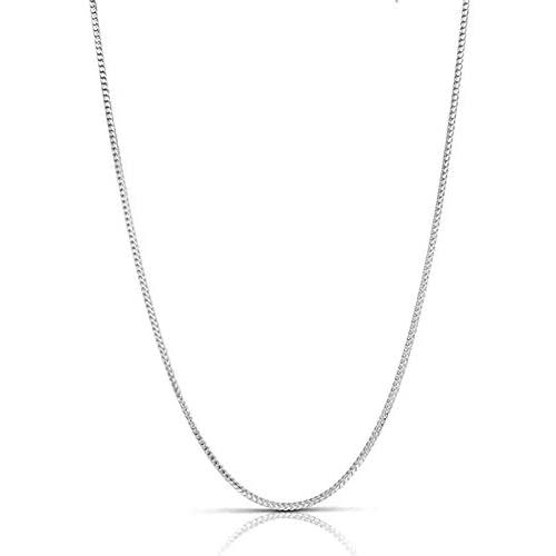 Authentic Solid Sterling Silver Franco Box Link .925 Rhodium Necklace Chains 1MM - 5.5MM, Silver Chain for Men & Women, Made In Italy, Next Level Jewelry