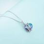 AOBOCO I Love You Mom Necklace Sterling Silver Heart Pendant Embellished with Crystals from Austria, Fine Birthday Jewelry Gifts for Mom Grandma Mother-to-be Mother-in-law Stepmom