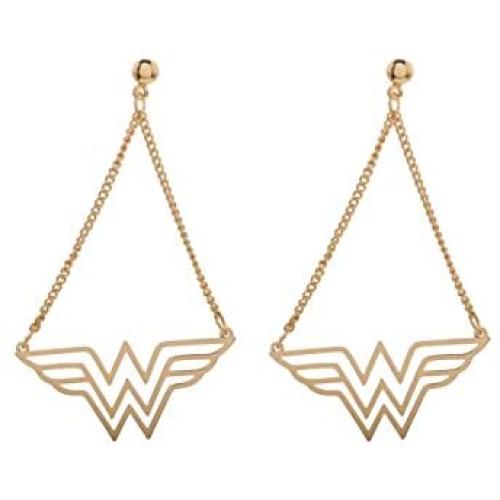 Wonder Woman DC Comics Dangle Earrings Standard Gold