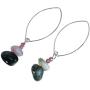 Yatming Handmade Chip Stone Drop Earrings for Women, Tumbled Stones Dangle Hoop Eardrop for Reiki Healing