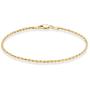 Miabella 18K Gold Over Sterling Silver Italian 2mm, 3mm Diamond-Cut Braided Rope Chain Bracelet for Men Women 6.5, 7, 7.5, 8, 8.5 Inch Solid 925 Made in Italy