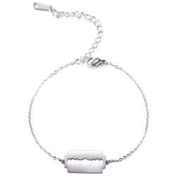 Amaxer Minimalist Hip Pop Razor Blade Flash Geometry Charm Link Bracelet Simple Punk Rock Unisex Jewelry