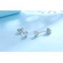14k White Gold Plated Sterling Silver Post Heart Cut Cubic Zirconia Stud Earrings for Women | Faux Diamond Dainty Earrings, Set with 2mm 3mm 4mm 5mm