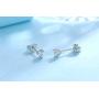 14k White Gold Plated Sterling Silver Post Heart Cut Cubic Zirconia Stud Earrings for Women | Faux Diamond Dainty Earrings, Set with 2mm 3mm 4mm 5mm