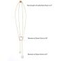Girafe Circle Necklace, 14k Gold Trinity Lariat Layered Necklace for Women, 17inch