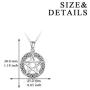 YFN Sterling Silver Pentagram Pentacle Necklace Celtic Star Moon Pendant Wiccan Jewelry Gifts for Women Men