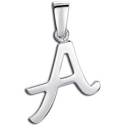 Amberta 925 Sterling Silver Alphabet Letter Pendant - Personalized Charm for Women - Stackable Symbol - Various Styles