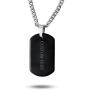 Bling Jewelry Personalized Plain Simple Basic Mens Engravable Black Dog Tag Pendant Necklace for Men Stainless Steel 24 Inch Chain
