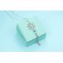 S925 Sterling Silver Snowflake Snow Long Sweater Chain Statement Tassel Fringe Necklace Pendant for Women Girl