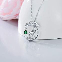 PEIMKO Frog Necklace Sterling Silver Cute Animal Frog Lotus Leaf Necklace Birthday Gift for Sister Daughter Women Girl