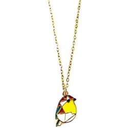 Cute Bird Necklace Geometric Bird Pendant Necklace for Women Girls Cute Round Borb Necklace Small Birb Necklace Sparrow Jewelry Pendant Necklace for Girls and Women