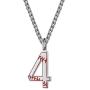 QeenseKc Inspiration Lucky Number 9 Necklace Personalized Baseball Jersey Initial Stainless SteelPendant Jewelry for Sports Fan Gift 3mm Keel Link Chain