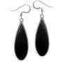 Silvershake Natural 30x10 mm Black Onyx Inlay 925 Sterling Silver Dangle Hook Drop Business Earrings Silvershake Natural 30x10 mm Black Onyx Inlay 925 Sterling Silver Dangle Hook Drop Business Earrings