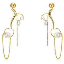 Handpicked Irregular Pearls Dangle Earrings, Pearl Drop Earrings,Pearl Hoop earrings,Stud Earrings,18K Gold Plated Earrings for Women Girls Gifts Jewelry