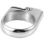HZMAN Hip Hop Retro Mens Classic Silver Cool Punk Motorcycle Style Stainless Steel Silver Ring