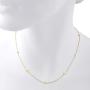14k Italian Yellow Gold Open Four-Leaf Clover Flower Station Necklace, Adjustable 16''- 18”