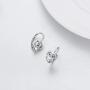 Owl Earrings Hoop Lucky Sterling Silver Animal Lover Jewelry Set Valentine‘s Day Birthday Gifts for Women Girlfriend Best Friend