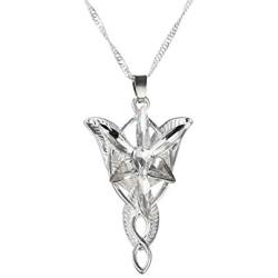 BAIHONG Silver Plated Arwens Evenstar Crystal Pendant Necklace Earrings with Jewelry Box Women,Girls