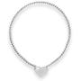 AeraVida Charming Puffy Heart Elastic Sterling Silver Beads Stretch Bracelet