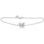 Jewelili Sterling Silver Natural White Round Diamond Accent Butterfly Bracelet, 7.25'' Jewelili Sterling Silver Natural White Round Diamond Accent Butterfly Bracelet, 7.25''