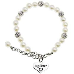 LParkin Sister Bracelets Big Sister Little Sister Middle Sister Bracelet Set Sister Gift Pearl Jewelry