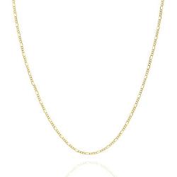 Jewelry Atelier Gold Chain Necklace Collection - 14K Solid Yellow Gold Filled Figaro Chain Necklaces for Women and Men with Different Sizes (2.8mm, 3.7mm, 4.7mm, 5.6mm)