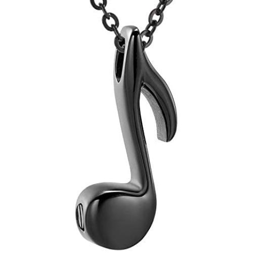 Cremation Jewelry Urn Necklace for Ashes Stainless Steel Music Note Keepsake Pendant Locket Memorial Necklace for Women Men