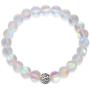 Hope Inspired Mystic Mermaid Glass Friendship Bracelet with 8 mm Frosted White Glowing Moonstone Beads