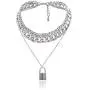 N/Q Layered Hip Hop Chunky Cuban Link Chain Rhinestone Beads Lock Pendant Necklace Bracelet for Women Girl Men Boy Shiny Crystal Bling Punk Cool Unisex Jewelry Set Nightclub Bar Accessory N/Q Layered Hip Hop Chunky Cuban Link Chain Rhinestone Beads Lock Pendant Necklace Bracelet for Women Girl Men Boy Shiny Crystal Bling Punk Cool Unisex Jewelry Set Nightclub Bar Accessory