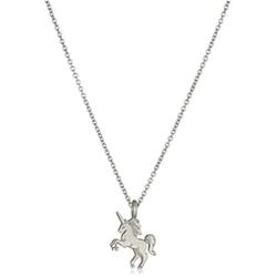 HENGSONG Women Girls Plated Silver Alloy Unicorn Necklace Pendant Charms Chain for Christmas Gift