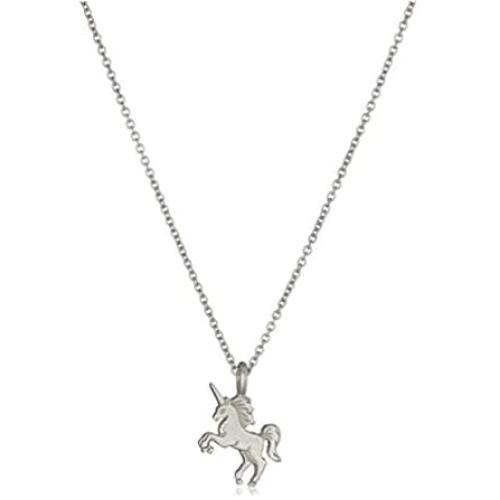 HENGSONG Women Girls Plated Silver Alloy Unicorn Necklace Pendant Charms Chain for Christmas Gift